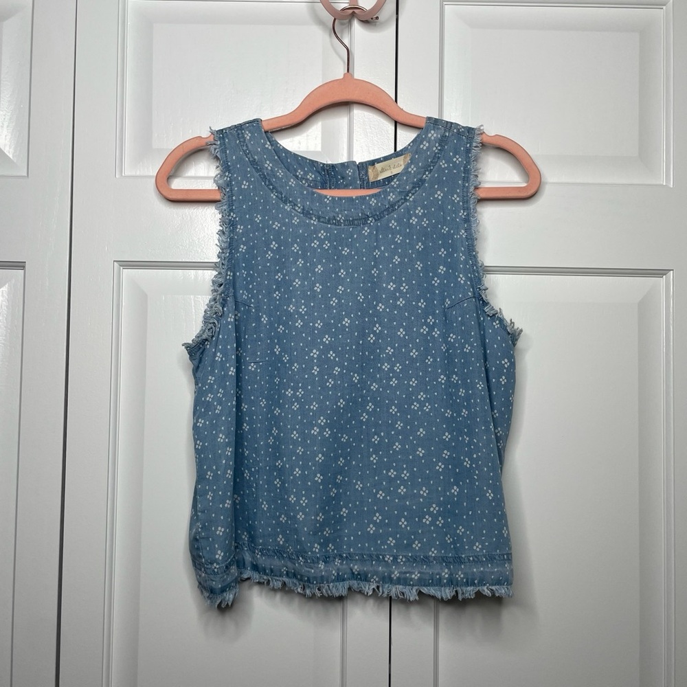Altar'd State Blue Sleeveless Crop Tank Top